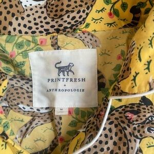 Printfresh + Anthropologie Yellow Leopard Pajama Set